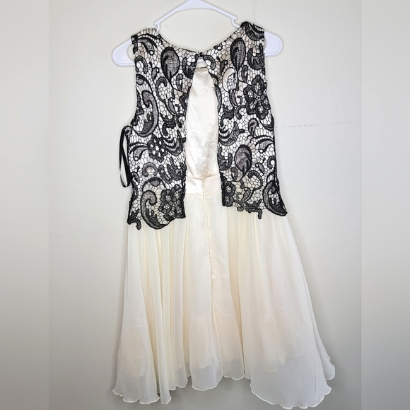 NWT London Dress Co Lace Open Back Soft Glam Romantic Cocktail Dress, size 10 - Picture 3 of 4